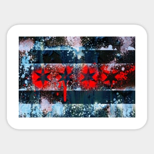 Chicago Flag Graffiti Spray Paint Sticker